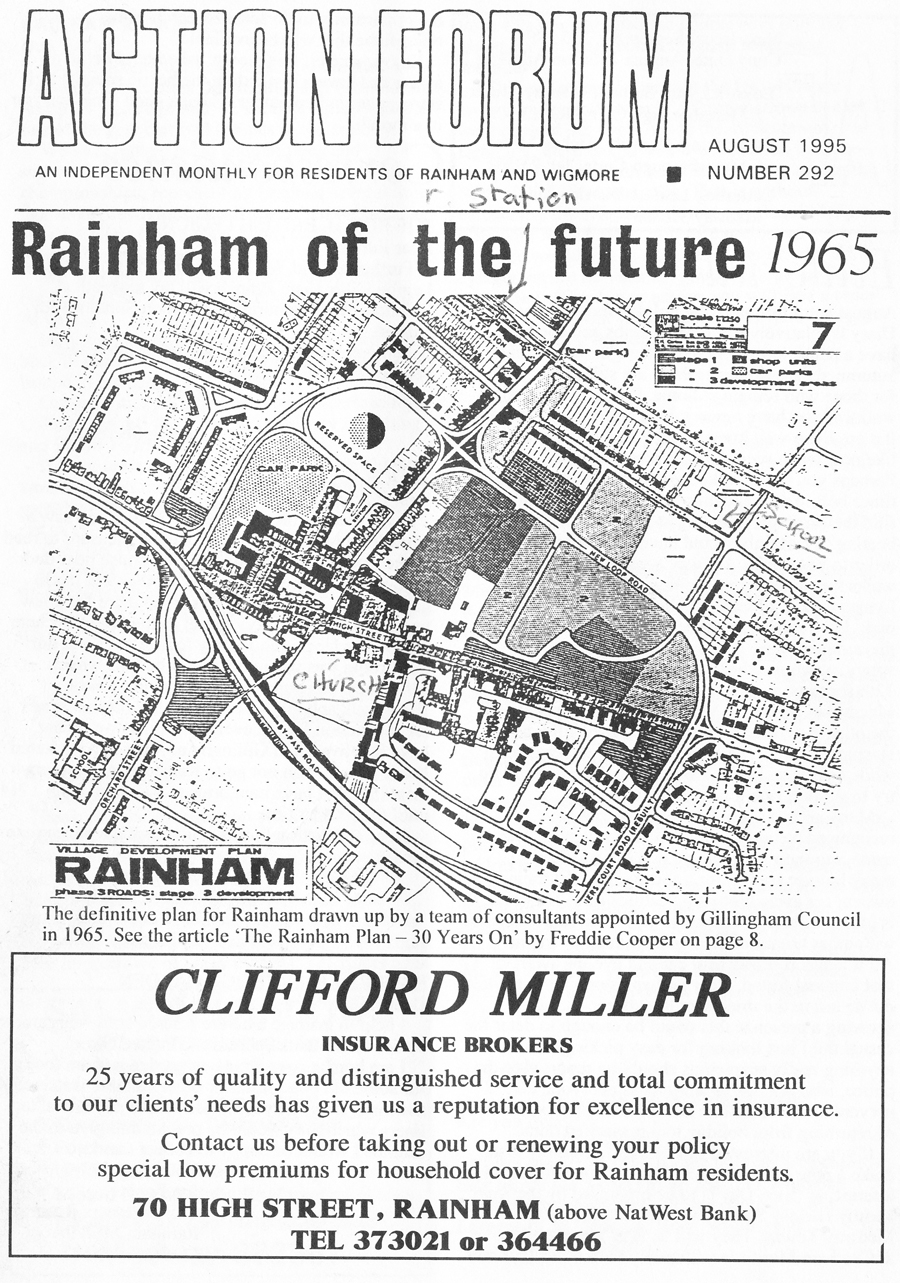 Action Forum magazine number 292 August 1995.   
Cover photo is Plans for Rainham Future in 1965