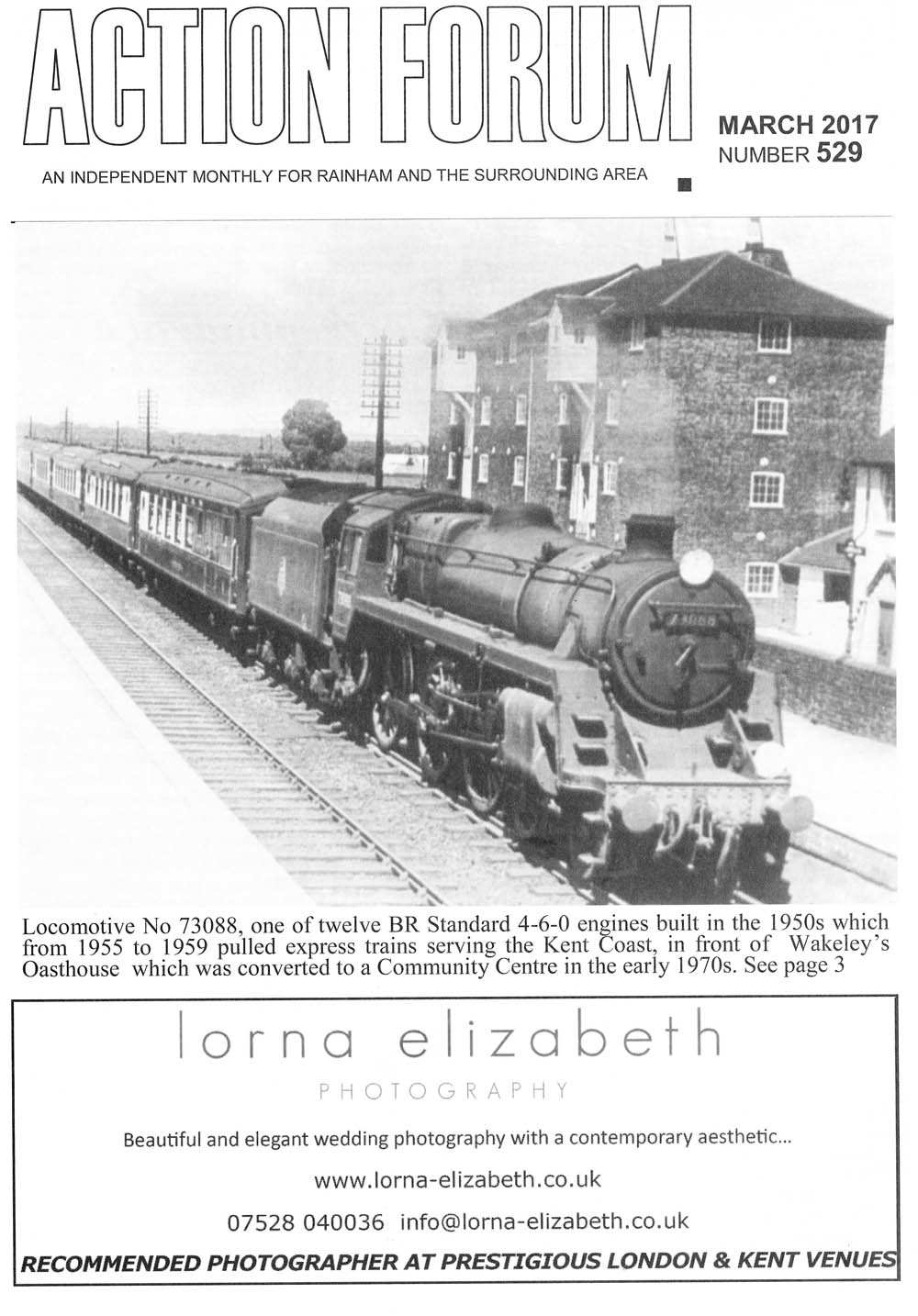 Cover photo of Loco No. 73088 pulling express trains serving Kent coast.