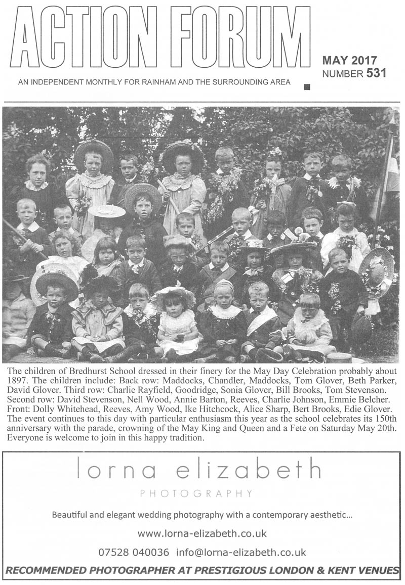 Cover photo of children of Bredhurst School dressed for May Day celebrations in around 1897.