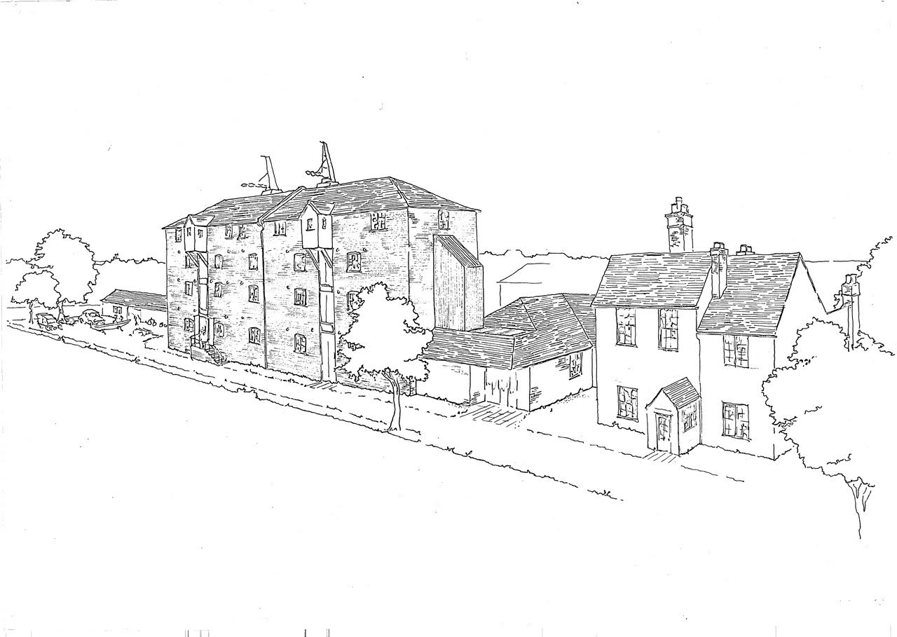 Drawing below of the Oast showing Platform Row cottages