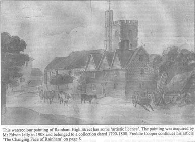 Old Photo of St Margarets Church Rainham 1800