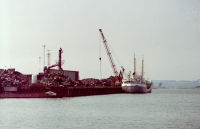 The scrap metal yard at Bloors Wharf July 1983
