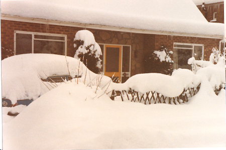 Marshall Road Rainham, Snow drift 1987 Kent
