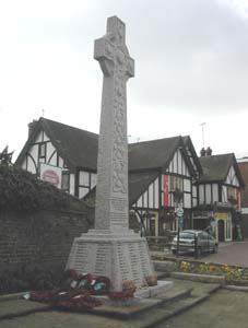 Rainham War Memorial facing towards Cricketers Pub Photo 2003