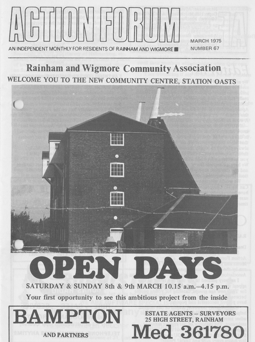 Action Forum magazine number 67, March 1975 The cover featured a photo of Rainham Oast - RWCA community centre being converted 