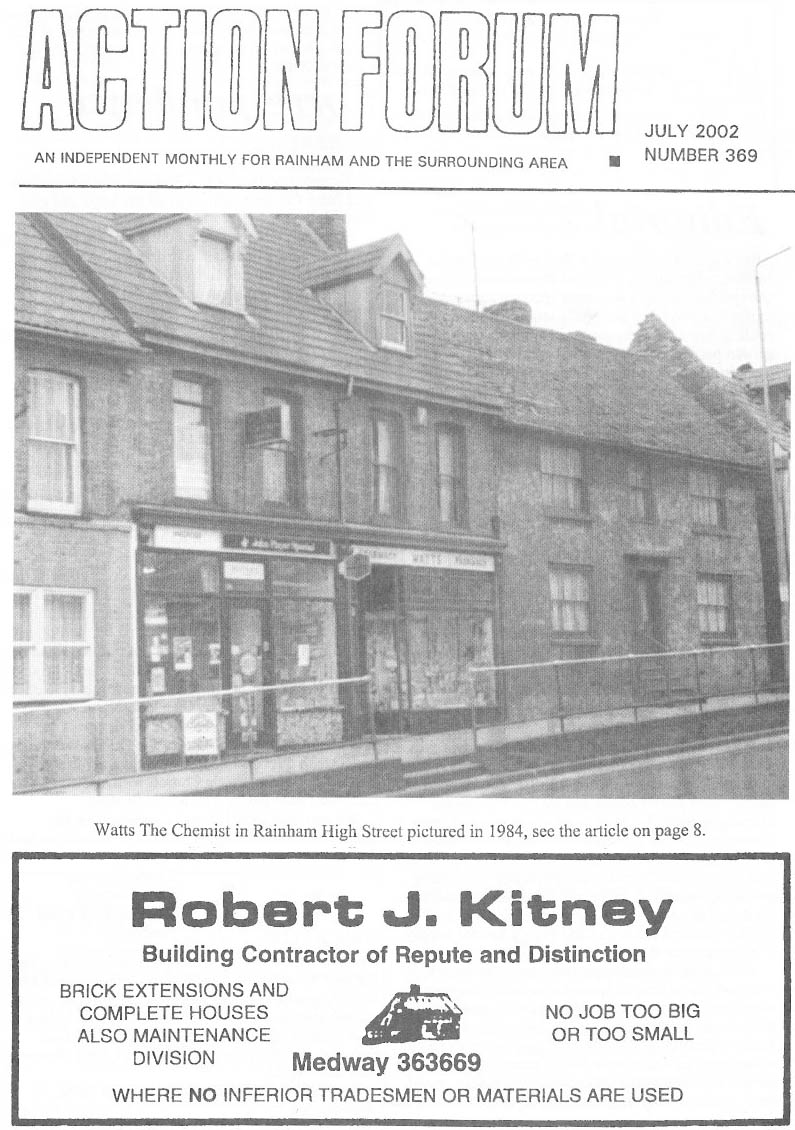 Cover photo of Watts The Chemist Shop in High Street Rainham in 1984