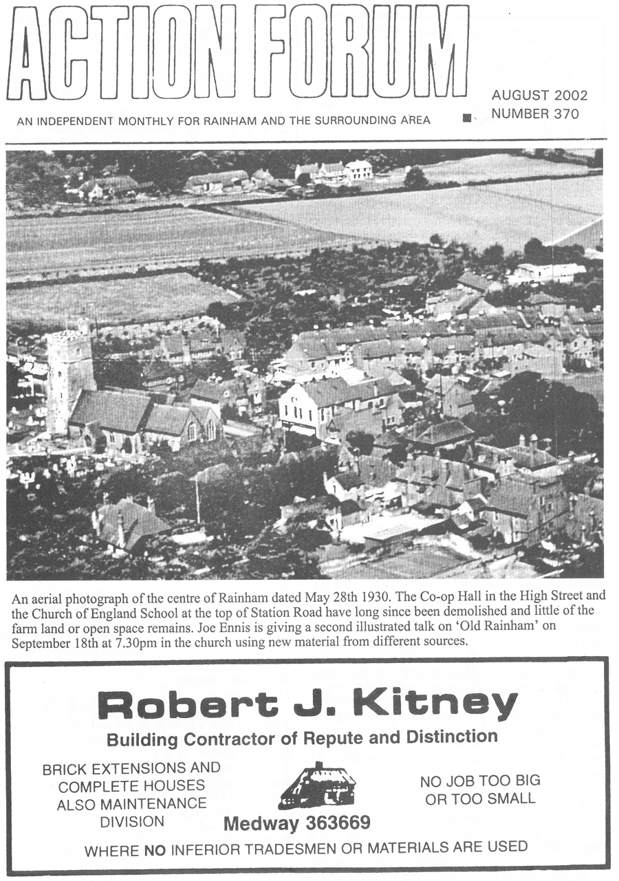 Action Forum magazine number 370.  
Cover photo is Aerial photo of Rainham in 1930