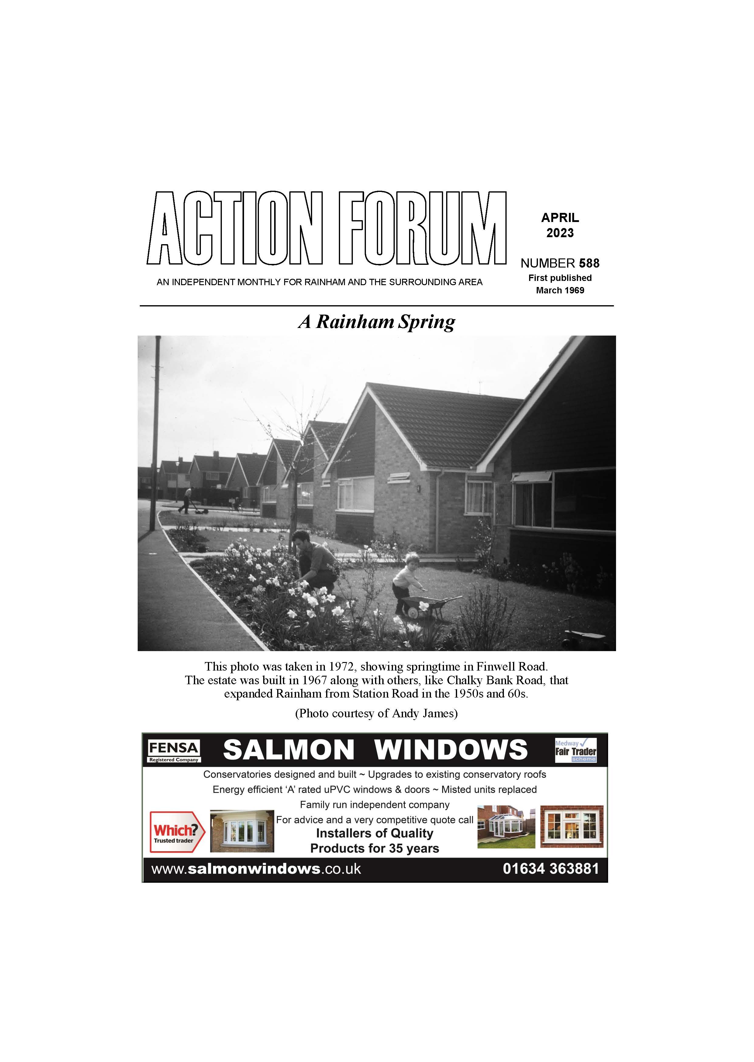 Action Forum magazine number 588 , Cover picture is of Spring in Finwell Road in 1972