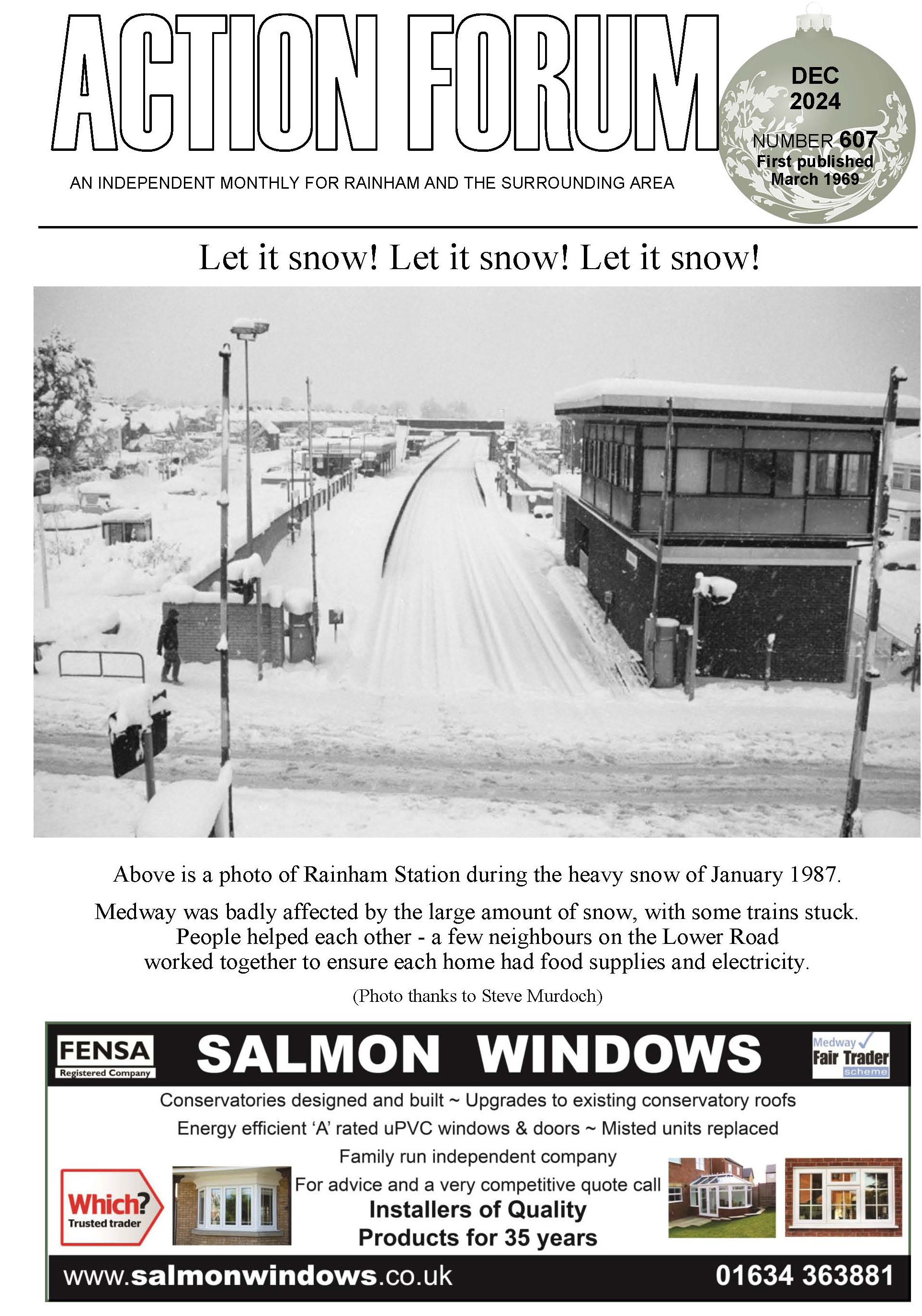 Cover picture is of Rainham station during the heavy snow of 1987
