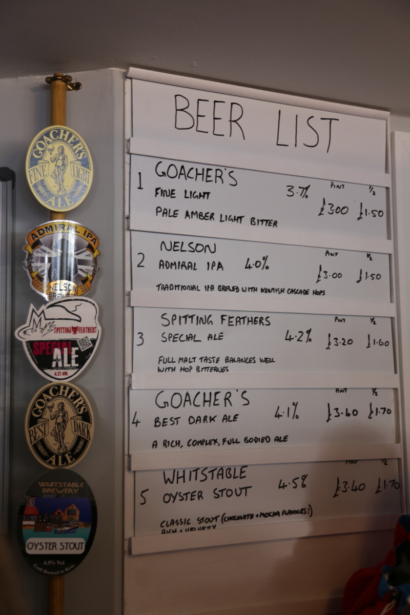 Beer list from Prince of Ales