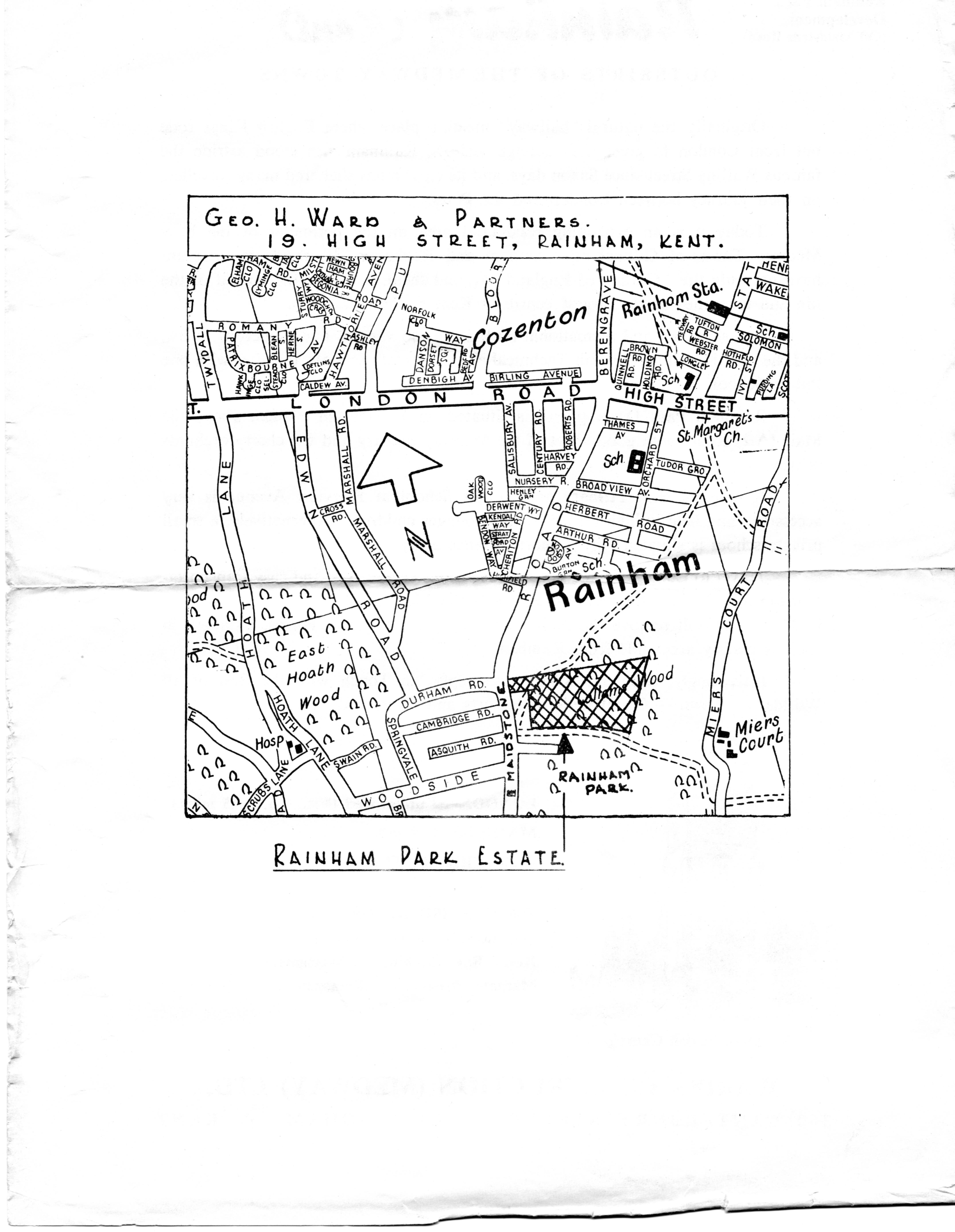 1965 Map of Rainham Park development which was part of Parkwood overall plan