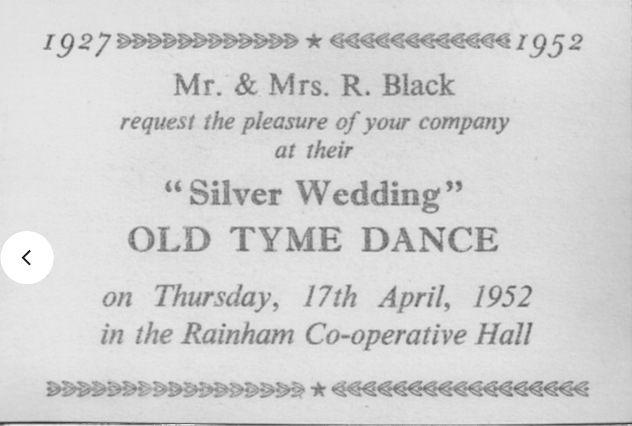 Rainham Co-operative Hall - Old Time Dances - Royston & Ethel Black