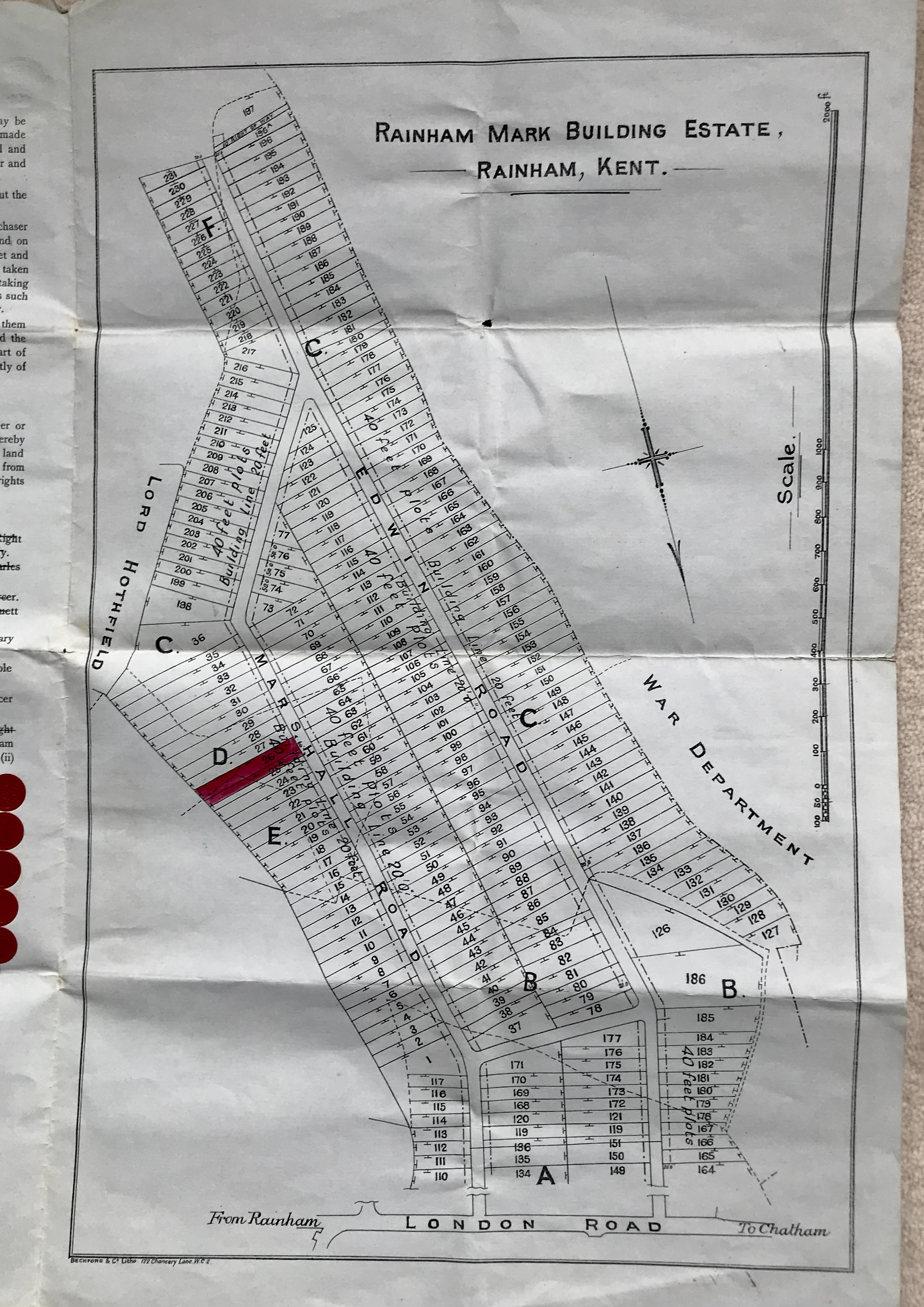 Rainham Mark Building estate plans 1923