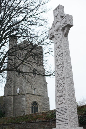 Rainham War Memorial with Church in background