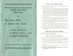 Programme for Rainham Horticultural Society Show 1957