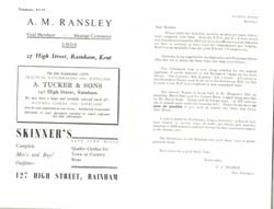 Programme for Rainham Horticultural Society Show 1957 programme