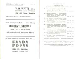 Rainham Kent Horticultural Society Show 1957 programme