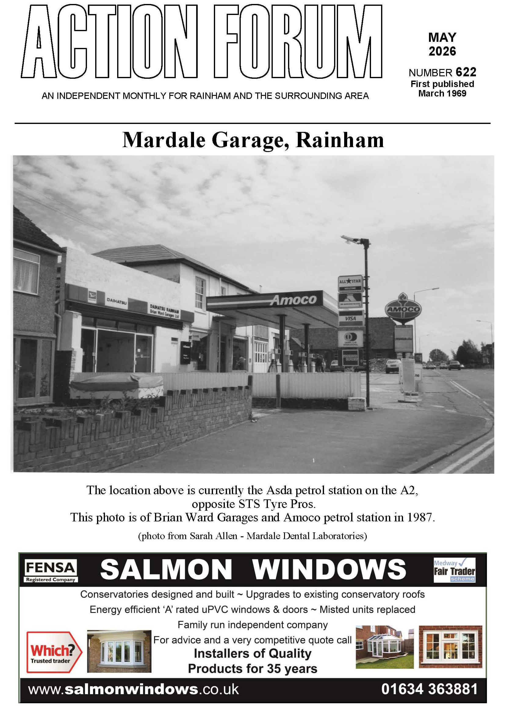 Cover photo is Mardale Garage/Brian Ward/Amoco Petrol now Asda Petrol station in Rainham in 1987